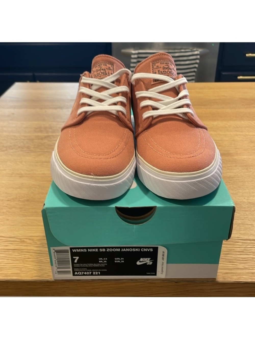 Nike Women's Rust/White Canvas Skate Sneakers - Picture 2 of 5